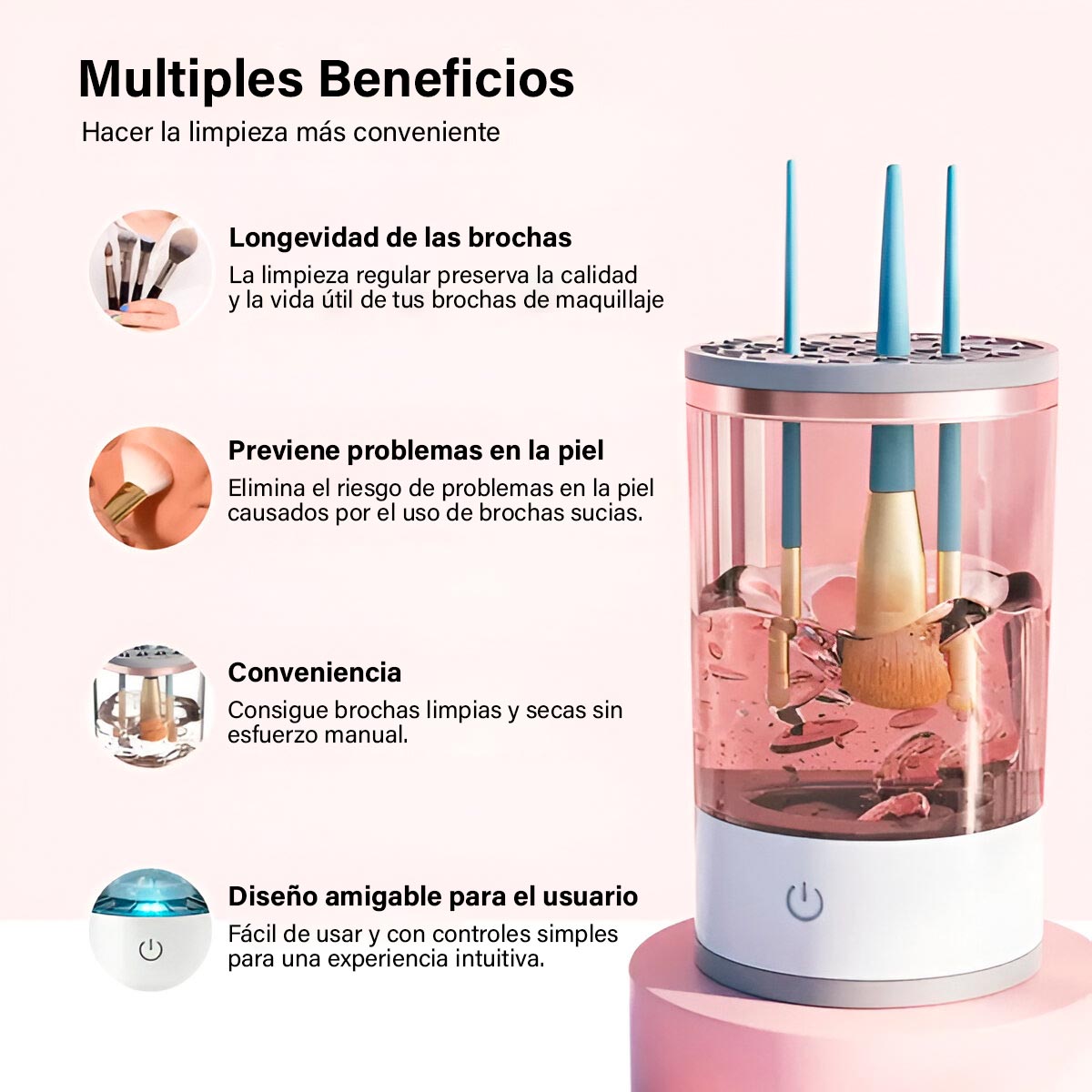 Limpiador De Brochas De Maquillaje Eléctrico